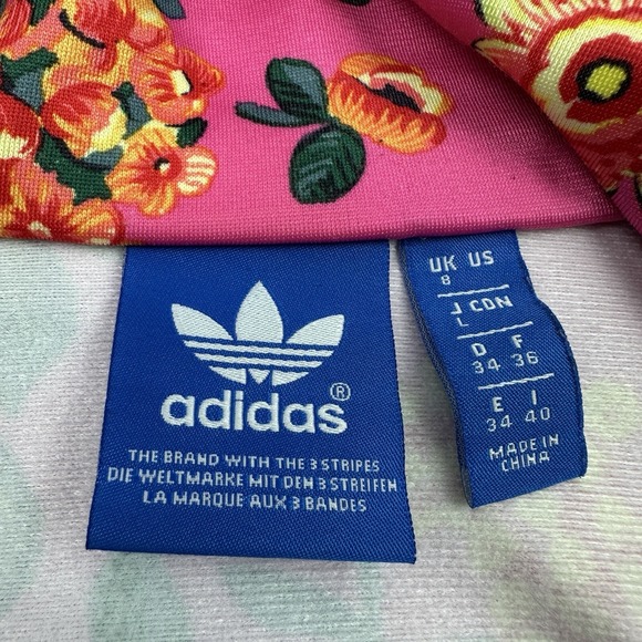 Adidas x FARM Jardineto Track Jacket Floral Firebird Pink Trefoil S Runs Small - Picture 7 of 12